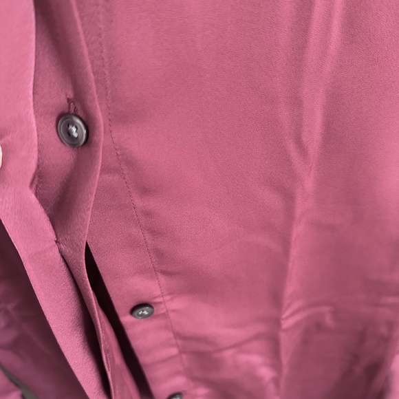 Banana Republic Factory - Satin Side Shirred Blouse - Dark Fuchsia  16 - NWOT - Picture 2 of 10